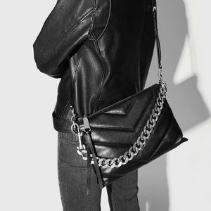 Rebecca Minkoff Edie Maxi Chevron-Quilted Leather Crossbody Bag